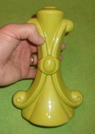 Antique Art Deco? Ceramic Table Lamp Mid Century? Green Decor Collectible 8 "