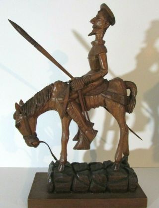 Vintage Jose Pinal Wood Carvings - Don Quixote & Sancho Panza - Mexican Folk Art 3