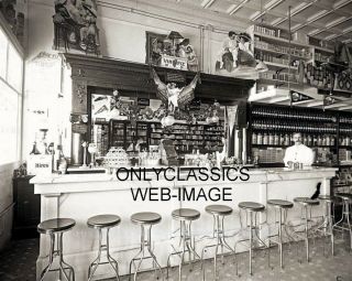 1900 Soda Fountain Coca - Cola Hires Root Beer Ale Sign 8x10 Photo Great Americana