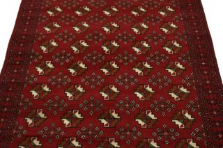 Wool Handmade Vintage 4X6 Tribal Geometric Oriental Rug Red Home Decor Carpet 3