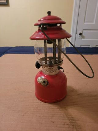 Vintage 1974 Coleman Red Model 200A Single Mantel Gas Lantern Dated 11 - 74 2