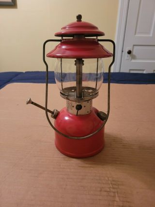 Vintage 1974 Coleman Red Model 200A Single Mantel Gas Lantern Dated 11 - 74 3