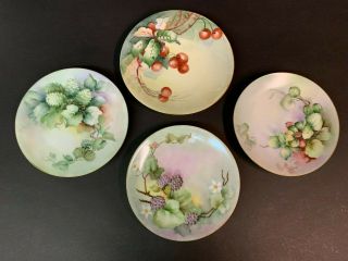 4 Victorian Era Bavarian Porcelain Hand Painted Plates
