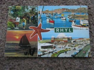 Wales Rhyl Multiview 1970 Old Postcard