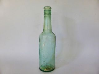 Antique Holbrook & Co.  Worcestershire Sauce Bottle,  Rustic Aqua Green Glass