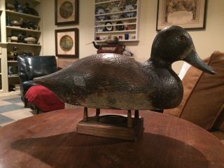 Vintage Old Redhead Hen Duck Decoy Paint Solid Body And Rasping
