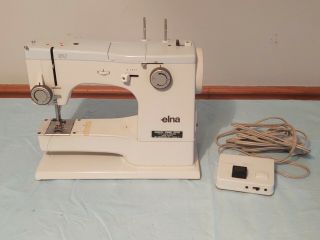 Vintage Elna SU Sewing Machine w/ Metal Case & Foot Pedal 2