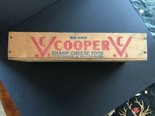 Vintage Wood Cooper Sharp 5lb Cheese Crate Box Exceptional W.  S.  Pope Phila Pa