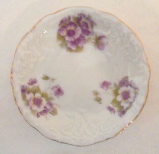 Set of 4 Orchid Floral Butter Pats or Miniature Plates 2