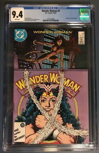 Wonder Woman (1987) 9,  Cgc 9.  4 With White Pages Perez Art,  Cheetah Origin