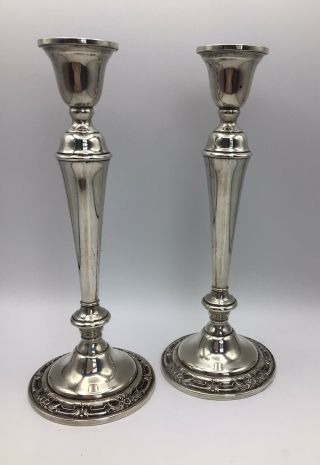Vintage - Pair Candlestick - Wild Rose,  International - 10 " - Weighted Sterling