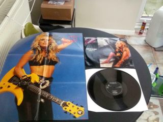 Lita Ford Kiss Me Deadly 1988 Uk Press 12 " Vinyl Record With Poster Sleeve Ex/ex