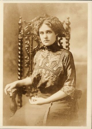 Studio Photo,  Intense Young Victorian Woman Stares At Camera,  Victorian Chair