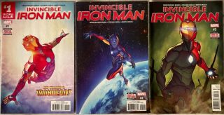 Invincible Iron Man 1 2 3 Set | 1st Ironheart Riri Williams | Nm | Marvel 2017