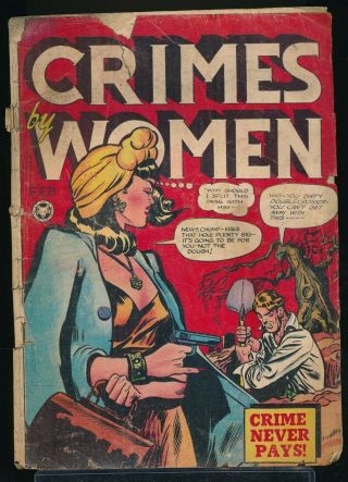 Crimes By Women No.  5 1949 Fox Pre - Code Comic Book Gga Cover 1.  5 Fr/gd