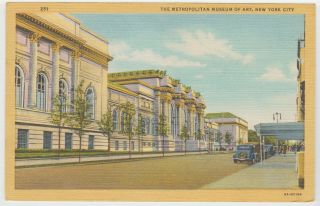 York City,  Ny Postcard The Met Metropolitan Museum Of Art Vintage Linen Old