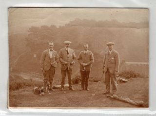Albumen Photograph Of Golfers At An Unknown Uk Location (c23564)