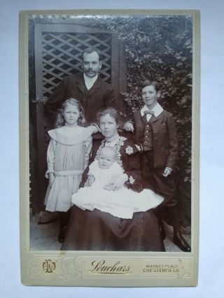 Leuchars Chesterfield,  Family Children Fashion Cabinet Card Photo Derbyshire