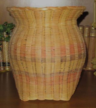Vintage Native American Cherokee Indian Handmade Large Honeysuckle Basket