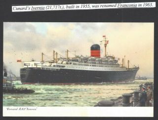 Cunard R.  M.  S.  Ivernia Vintage Colour Postcard