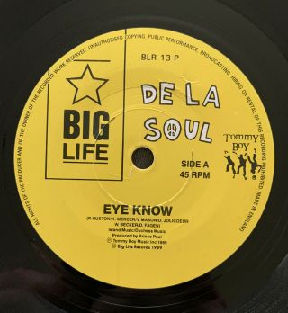 DE LA SOUL Eye Know 1989 UK 7 