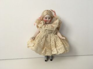 Exquisite Antique All Bisque German? French? Kestner? Mignonette Dollhouse Doll