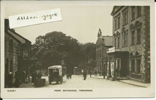 Vintage Rp Postcard Of Park Entrance,  Tredegar,  Monmouthshire