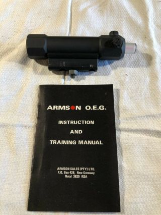 Vintage 1983 Armson Oeg Red Dot Sight For Ar Carry Handle - One Owner