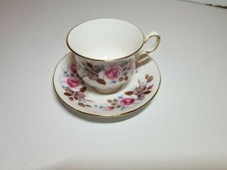 Queen Anne Bone China Teacup And Saucer Pink Rose Pattern