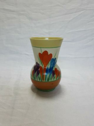 Vintage Clarice Cliff Small Vase Crocus Pattern 1930s