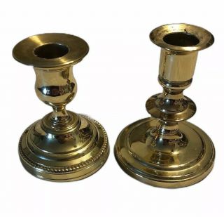 Baldwin Brass Smithsonian Institution Candlestick Round Candle Holders Polished