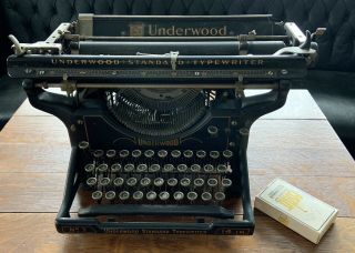 Vintage Underwood Standard Typewriter No.  3 14” Ser 841528 Respected