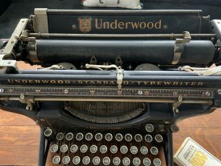 Vintage Underwood Standard Typewriter No.  3 14” Ser 841528 Respected 2