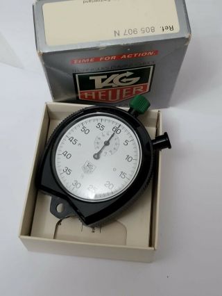 Stunning Vintage Rare Tag Heuer Stop Watch 1/5 With Box Ref 805 907n