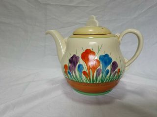 Vintage Clarice Cliff Crocus Pattern Teapot 1930s Lovely