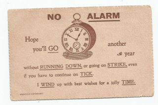 Old Postcards.  Comic,  Year,  Clock.