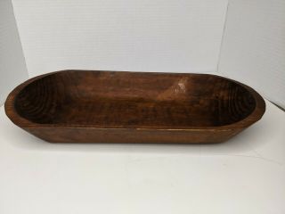Carved Wooden Dough Bowl Wood Trencher Light Weight Decorative Tray 20 " X 10 "