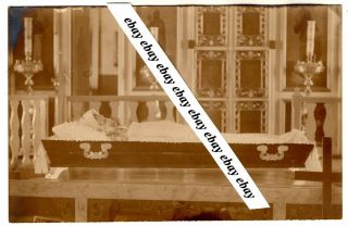1920 - S Post Mortem Lady In Open Coffin Orthodox Church Photo