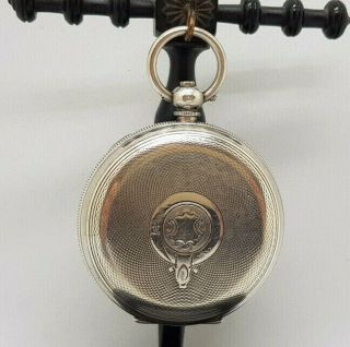 ANTIQUE SOLID SILVER KAY ' S TRILIMPH POCKET WATCH 51 MM. 3