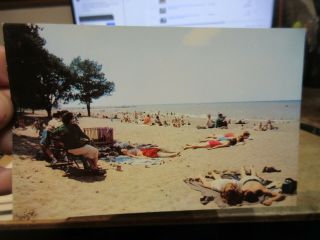 Vintage Old Ohio Postcard Linwood Park Vermilion Lake Erie Beach Baby Playpen