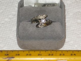 Vintage Jewelry,  14k Solid Yellow Gold Diamond Ring,  Lady America,  Size 6 1/4,