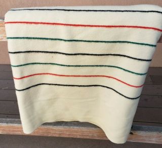 Rare Vintage Pendleton Wool Stripe 7 Point Blanket Yellowstone Park Label