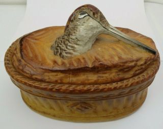 Vtg French Pillivuyt Porcelain Pheasant Game Terrine - Casserole Dish Tureen