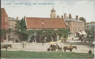 R England Kent Old Antique Postcard English Tunbridge Wells Horse Cart