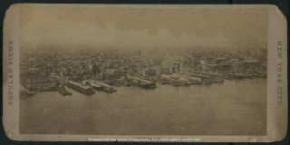 Vintage Nyc York City: East River View Cabinet Card Photograph C.  1880s