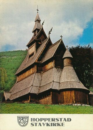 Vintage Postcard - Hopperstad Stavkirke - Norway Stave Church - Built In 12th Century