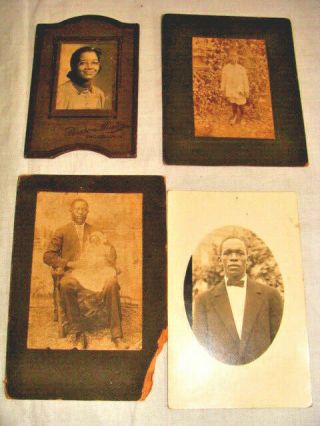 4 - Vintage African American Black Man Child Cabinet Card Portrait Photograph