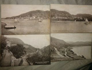 4 X Barmouth Gwynedd Wales Vintage Postcards Photochrom Rephotone