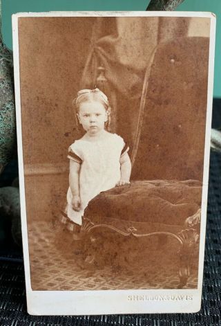 Antique Cdv Photo Civil War Era Little Girl In White Sheldon & Davis