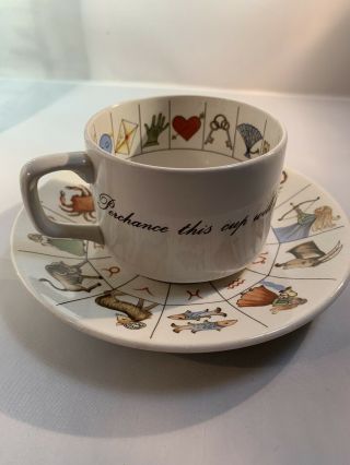 Vintage The Taltos Fortune Telling Teacup Set By Jon Anton Ironstone Cup Saucer
